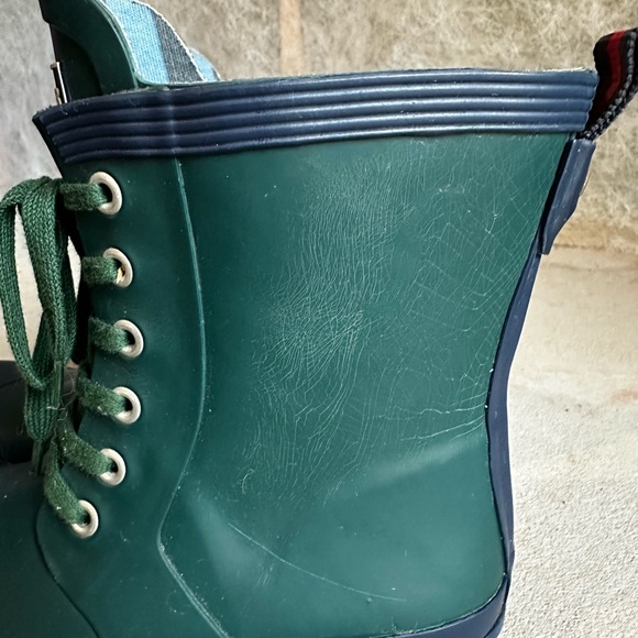 Tommy Hilfiger Renegade Ankle Rain Boots Green/Blue Womens size 6. EUC - Picture 7 of 12